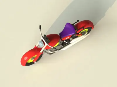 Toy Motorcycle Low-poly 3D model