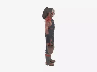 Detailed World of  Undead Fisherwoman 3D Model 3D model
