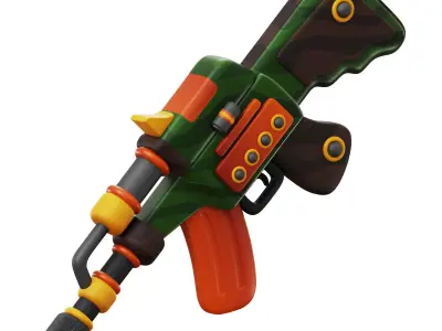 3D Army Rifle Gun Low-poly 3D model