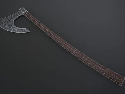 Ornamental Viking Axe Low-poly 3D model