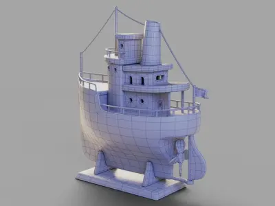 Toy ship Low-poly 3D model