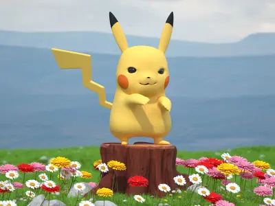 Pikachu Character Rigged for Cinema 4D 3D model