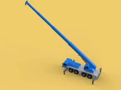 EXTENDED TELESCOPIC BOOM LONG REACH MOBILE CRANE CRAWLER TRUCK 3D model