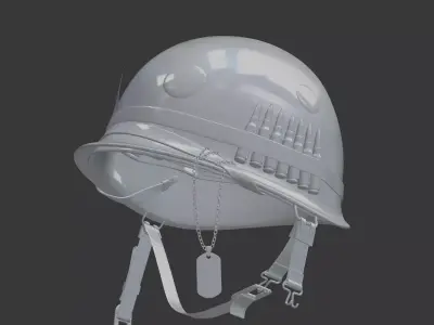 Military Helmet 3D Printable 3D print model