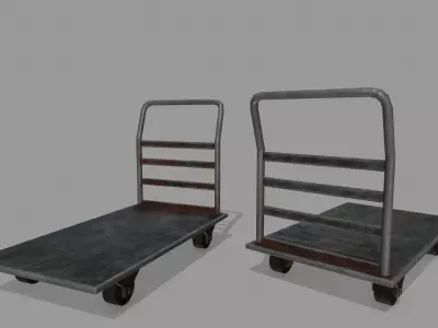 Trolley metal hand truck Low-poly 3D model