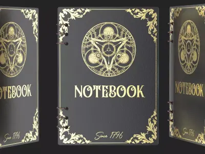 Vintage Leather Notebook 3D model