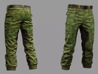 Military Camo Pants Low-poly 3D model