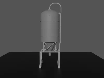 Game Ready Old Industrial Silo without textures Low-poly 3D model