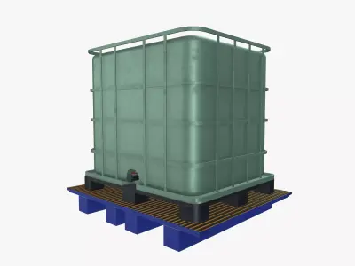 Water Tank Low-poly 3D model 3