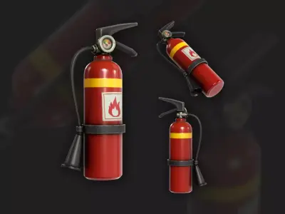 Fire Extinguisher Stylized Low-poly 3D model
