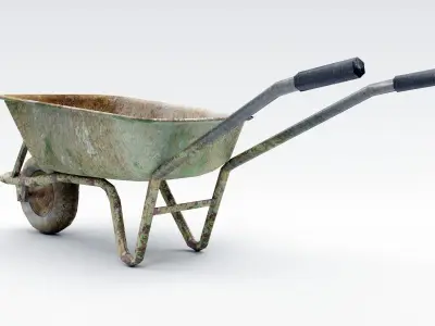 Dirty Wheelbarrow Low-poly 3D model