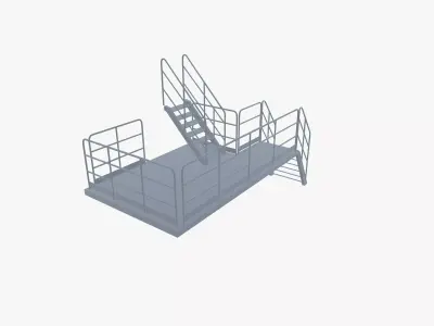 Industrial staircase platform 3D model