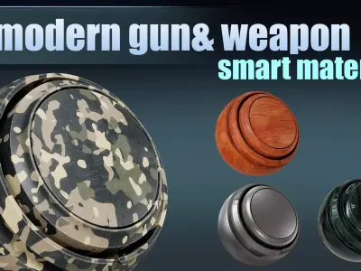39 MODER GUN AND WEAPON SMART MATERILA  AND PBR  Texture