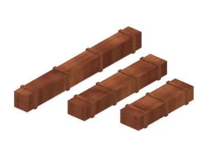 Long Transportation Wooden Boxes 3D print model