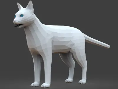 CAT Higholy Lowpoly Low-poly 3D model