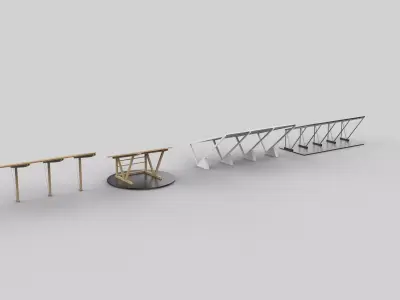 Carport Car Metall set 3D model