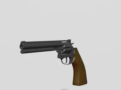 Realistic animated  6 shot revolver Free 3D model