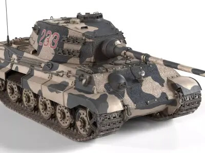 Tiger II German Tank Low-poly 3D model