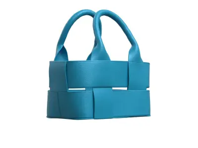 Blue Leather Tote Bag 3D model