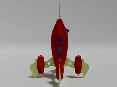 Retro style 3d rocket 3D model