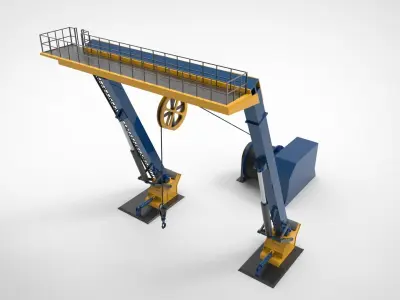 offshore supply ship crane 3D model