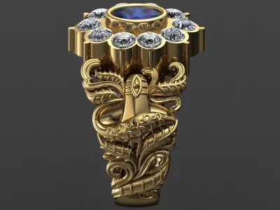 Shivji  Antique Gents Men Ring   3D print model