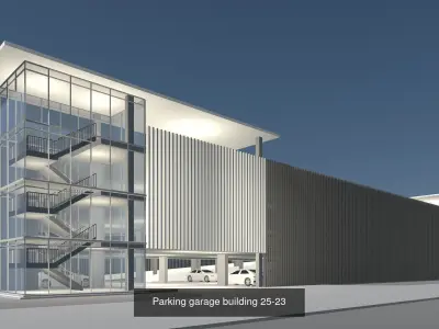 Parking garage buildings 3D Model Pack