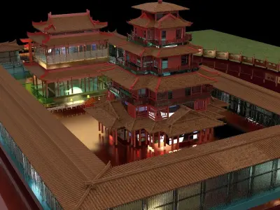 Chinese ancient house 3D model 17