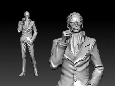 Senor Pink fanart - One piece - 3d model - Split part 3D print model