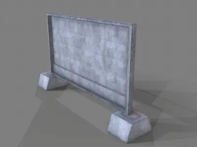 Fence Plate Low-poly 3D model