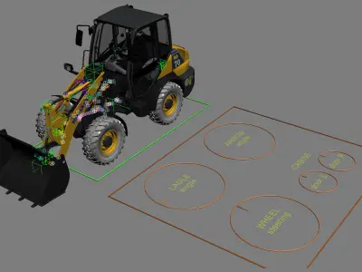 Komatsu WA70-7 Wheel Loader Rigged 3D model