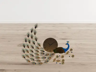 peacock clock clockwatcher Low-poly 3D model