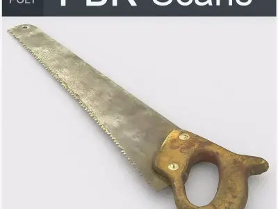 Handsaw High Poly saw blade 3D model