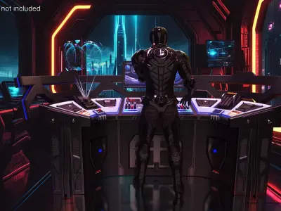  Futuristic Control Panel with Operator 