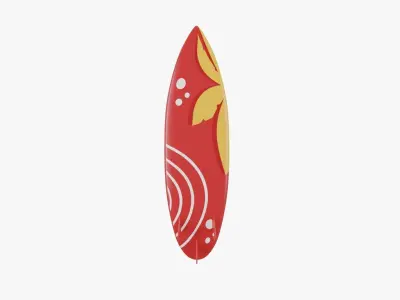 Surfboard with Fin 3D model