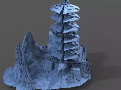 Palace mushroom Tower courtyard 1  3D model