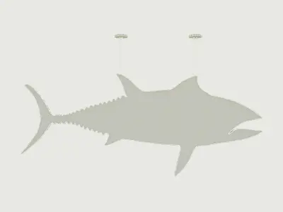 Fish Restaurant Sign 02 Low-poly 3D model