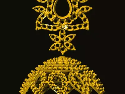 jumka gold ornament 3D print model