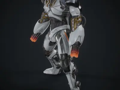 Sci-fi robot  Low-poly 3D model