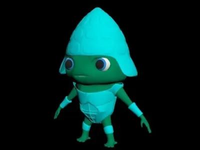 piyon creature with big eyes 3D model