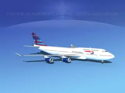 Boeing 747-400 British Airways 3D model