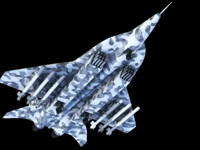 Military plane of MIG-24 3D model