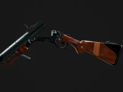 Double Barreled Shotgun Low-poly 3D model