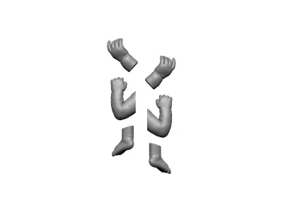 legs arms man doll 3D print model