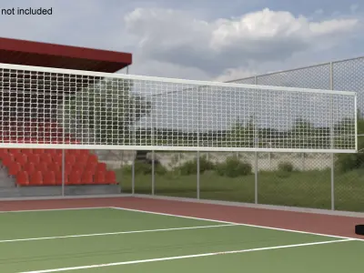 Volleyball Grid with Referee Tower 3D model
