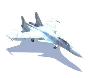 SU-33 Flanker-D Jet Fighter Aircraft Low-poly 3D model
