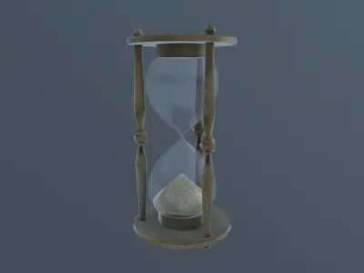 Wooden Sand Clock Low-poly 3D model