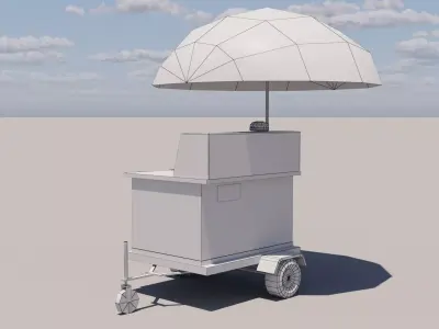 Hot dog Stand burger Low-poly 3D model