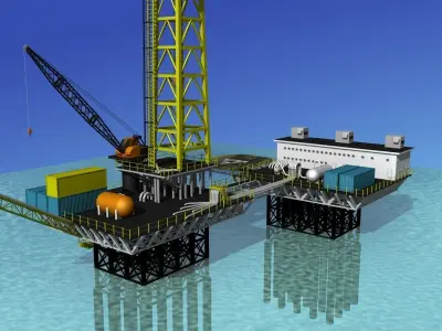 Offshore Oil Rig 3D model