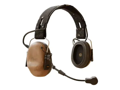 Tactical Headphone Low-poly 3D model purchase